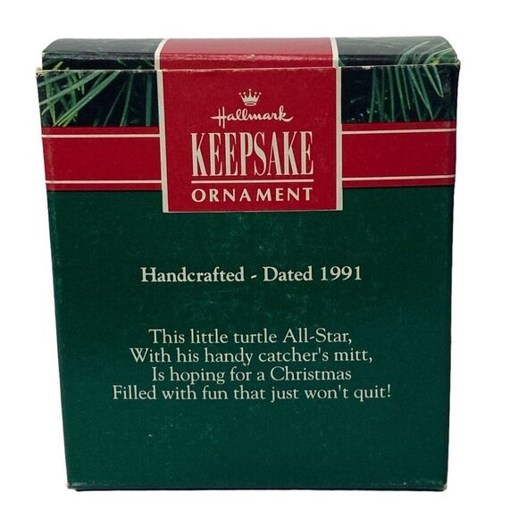 All-Star Turtle 1991 Catcher Baseball Hallmark Keepsake Christmas Ornament - Picture 5 of 6